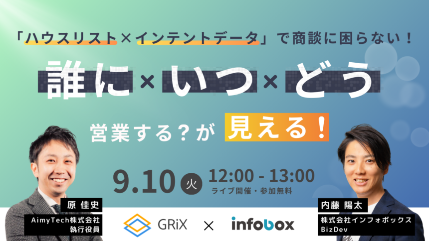 誰に・いつ・どう営業する？が見える！「ハウスリスト×インテントデータ」で商談に困らない！